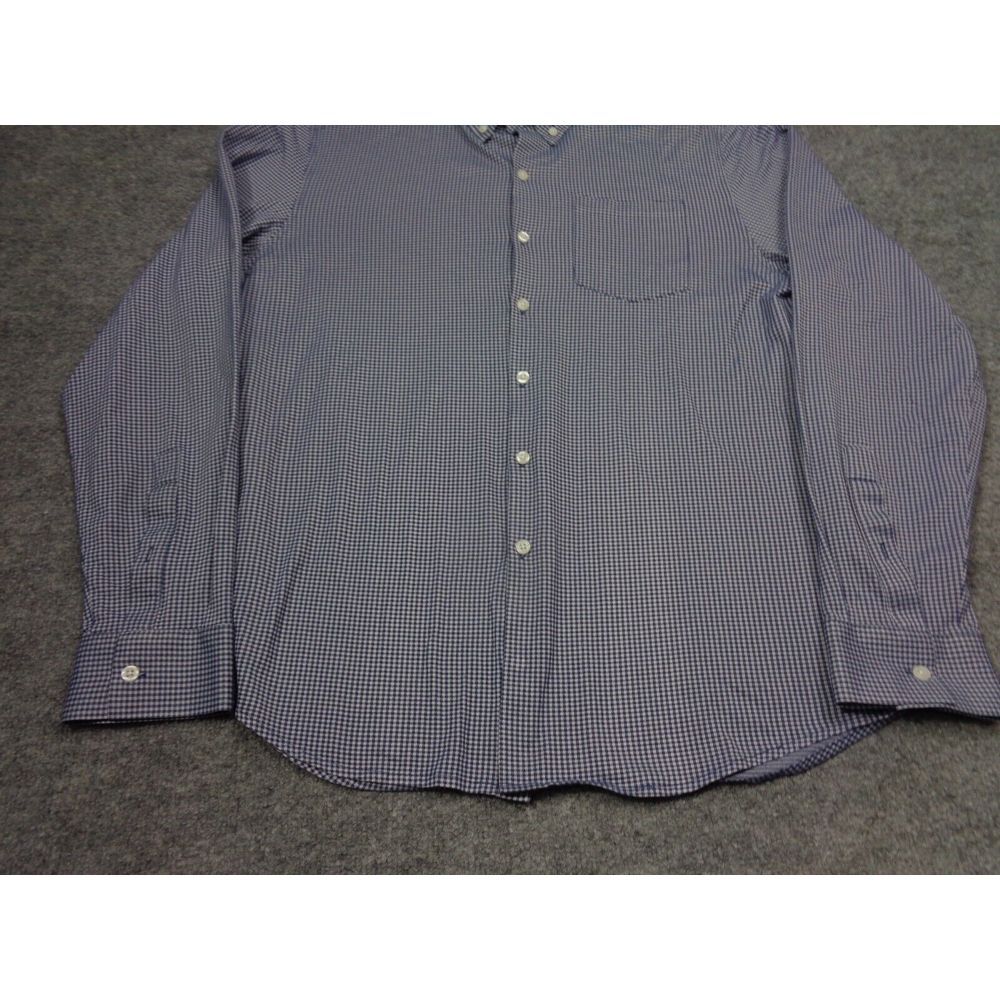 Ministry of Supply Shirt Men 2XL White Blue Gingham Plaid Stretch Button Down - Picture 4 of 10